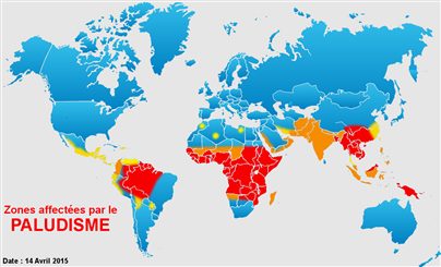 Zones affectées par le paludisme